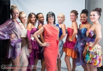 Christelle Secret with her group of models